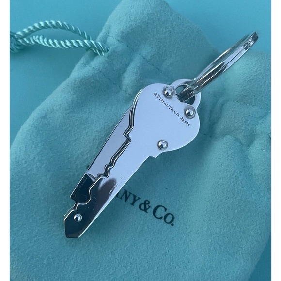 Tiffany & Co X Supreme Return T&co Heart Knife Key Ring Keychain Sterling Silver - Picture 7 of 15